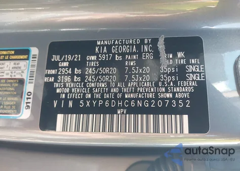 2022 Kia Telluride S из США, поврежденный, VIN 5XYP6DHC6NG207352